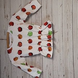 Monica + Andy Apple Sweater size‎ 6/7 girls long sleeves fruit organic cotton